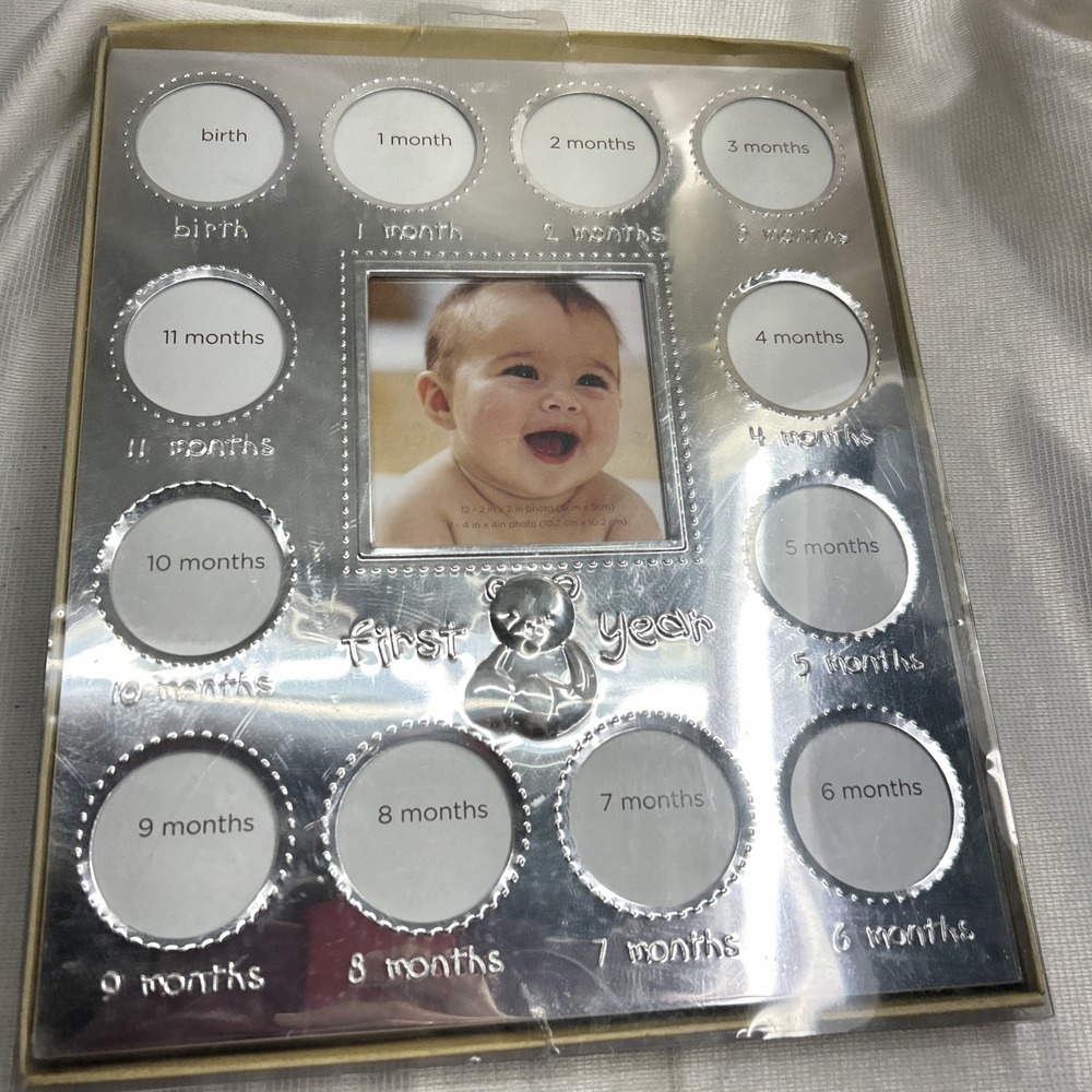 New Carters "My First Year" Silver Baby Photo Collage Frame